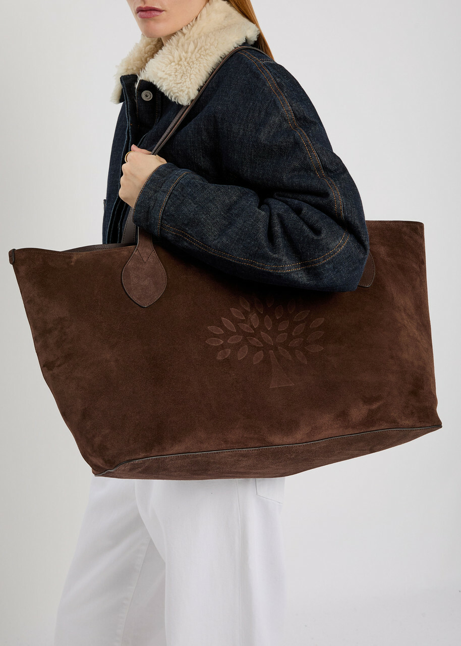 Mulberry Oversized Suede Tote bag - Chocolate - One Size