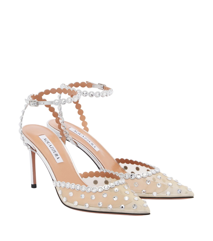 Photo: Aquazzura Tequila embellished mesh pumps