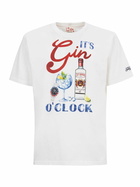 MC2 Saint Barth Man Cotton T-shirt With Its Gin Oclock Placed Print