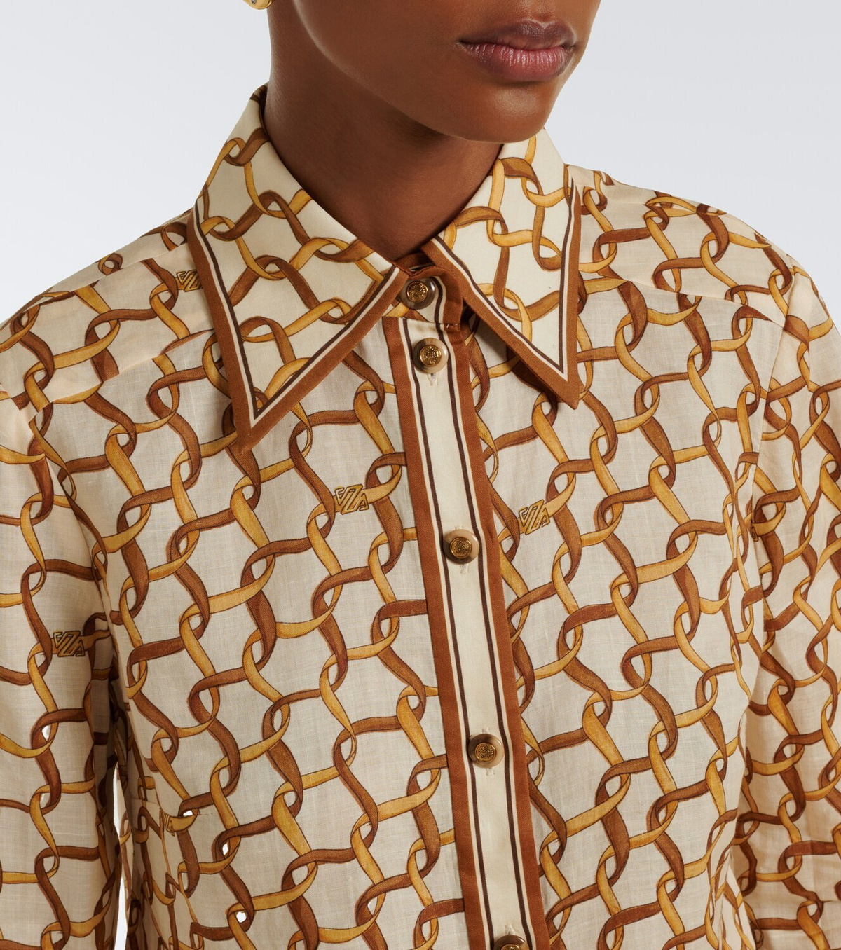 Zimmermann Printed ramie shirt
