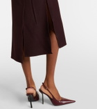 Victoria Beckham Draped virgin wool midi skirt