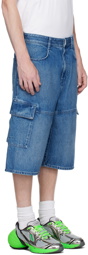 Givenchy Blue Paneled Denim Shorts