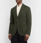 Incotex - Dark-Green Garment-Dyed Cotton and Cashmere-Blend Twill Blazer - Dark green