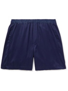 CDLP - Home Satin-Trimmed Lyocell-Twill Pyjama Shorts - Blue