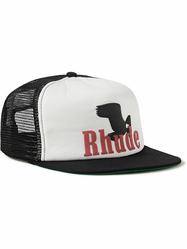 Photo: Rhude - Americana Logo-Embroidered Cotton-Twill and Mesh Trucker Hat