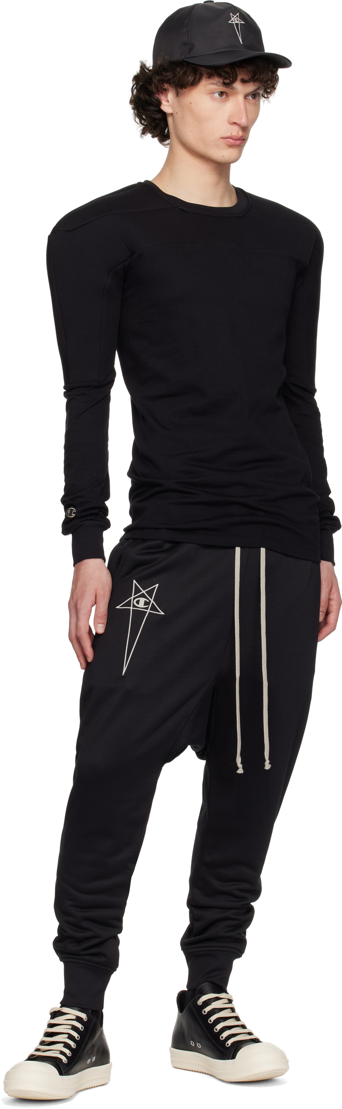 Rick Owens Black Champion Edition Girdered Harness T-shirt