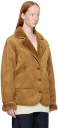 LVIR Tan Button Faux-Leather Jacket
