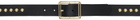 Ernest W. Baker Black Large Studs Gold Buckle Belt