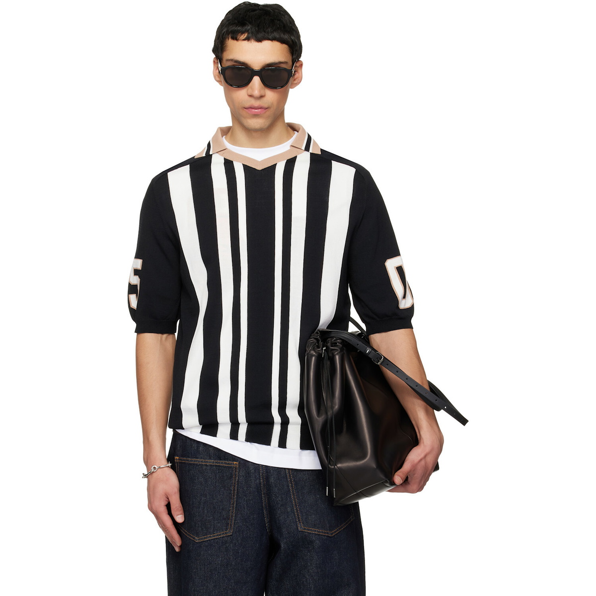 Moschino Black & White Sport Inspired Polo