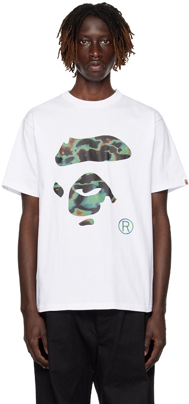 Photo: BAPE White Thermography Ape Face T-Shirt