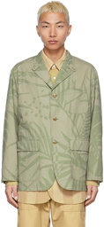 Engineered Garments Khaki Leaf Print Blazer