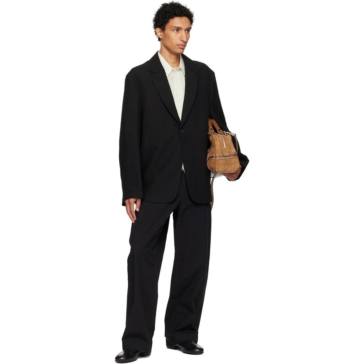Studio Nicholson Black Denison Linen Blazer