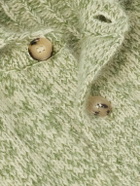 Federico Curradi - Ribbed Wool-Blend Polo Sweater - Green