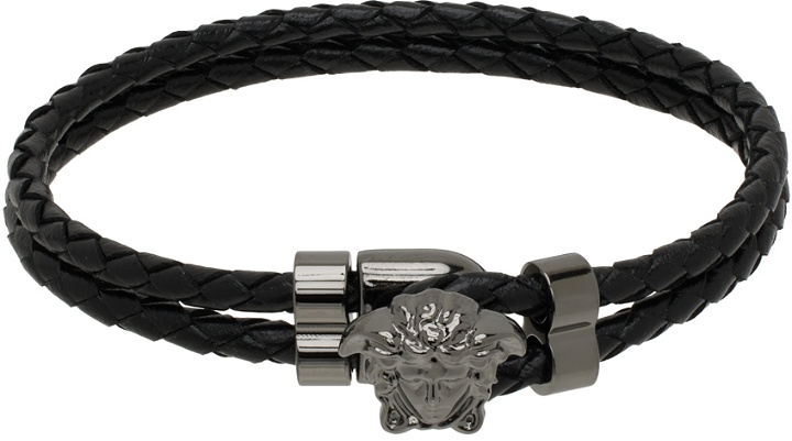 Photo: Versace Black Medusa Leather Bracelet