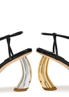 A.W.A.K.E Mode Giustine 90 Peep-toe Patent Leather Sandals Black