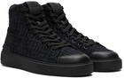 Balmain Black Monogram B-Court Sneakers