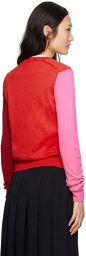 Comme des Garçons Girl Red & Pink Colorblock Cardigan