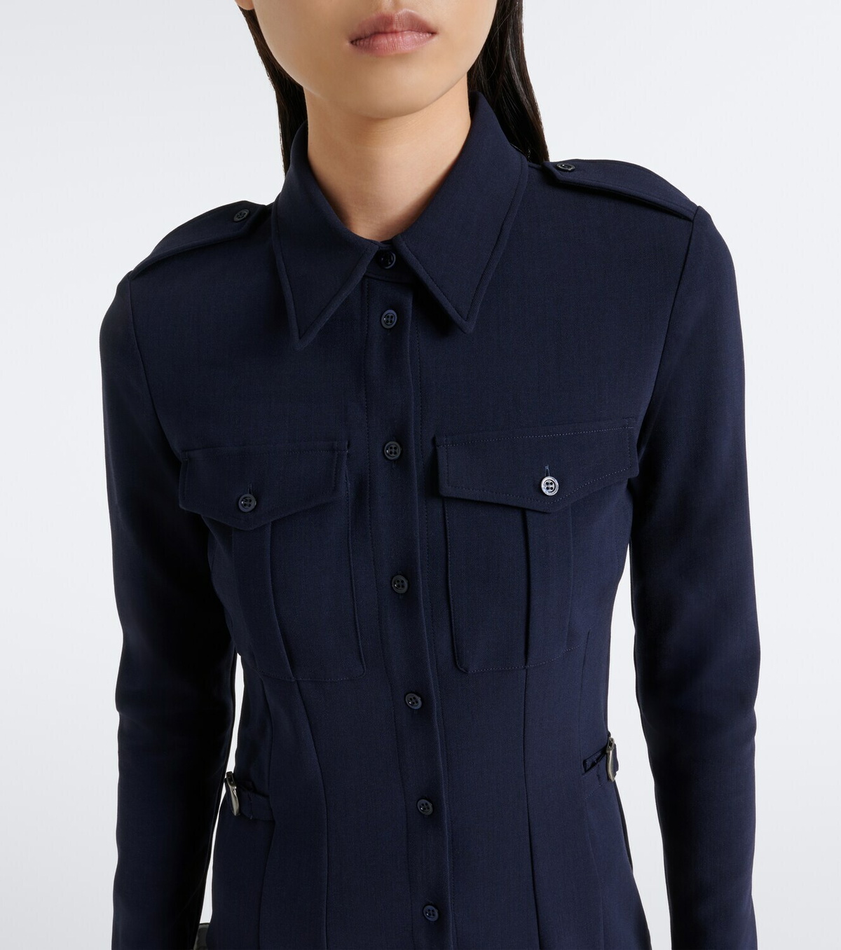 Mugler Wool-blend shirt dress