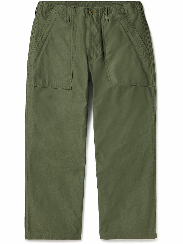 Photo: Beams Plus - Wide-Leg Cotton-Twill Cargo Trousers - Green