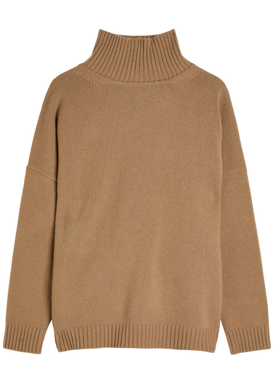 Weekend Max Mara Borgia Turtle-neck Wool Jumper Camel