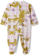 Versace Baby Pink Barocco Argyle Bodysuit