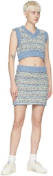 SJYP Blue Cotton Mini Skirt