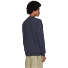 Sunspel Navy Cotton and Cashmere Fleece Sweatshirt