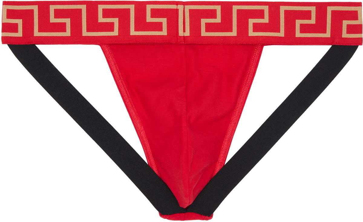 Versace Red Cotton-Jersey Jockstrap