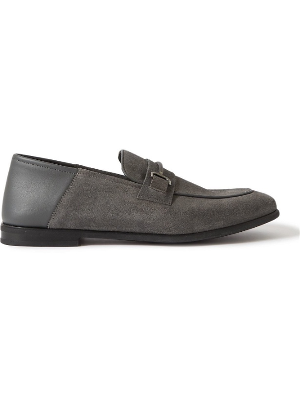 Photo: DUNHILL - Chiltern Suede and Leather Loafers - Gray