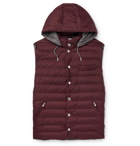 Brunello Cucinelli - Quilted Nylon Hooded Gilet - Burgundy