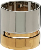 Alexander McQueen Silver & Gold Cutout Ring