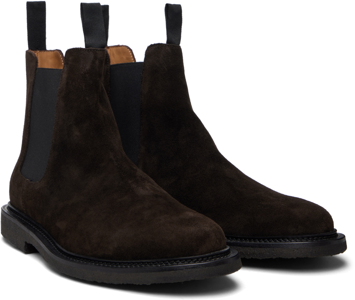Common Projects Brown Waxed Suede Chelsea Boots