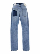Icon Denim Light Blue Jeans With Belt Loops And Logo Patch On The Rear In Denim Man