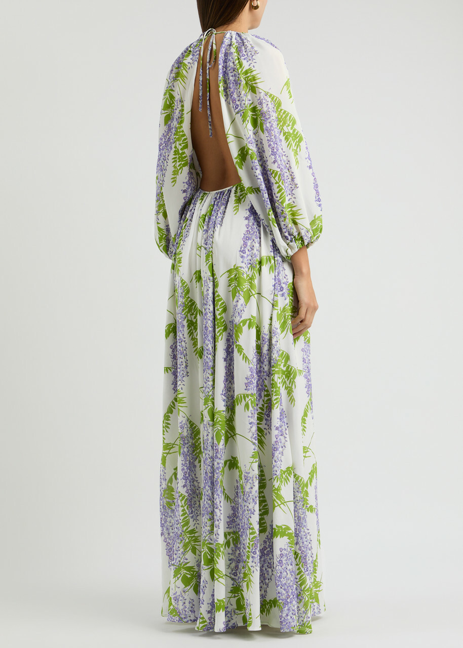 Bernadette Fran Floral-print Maxi Dress Cream