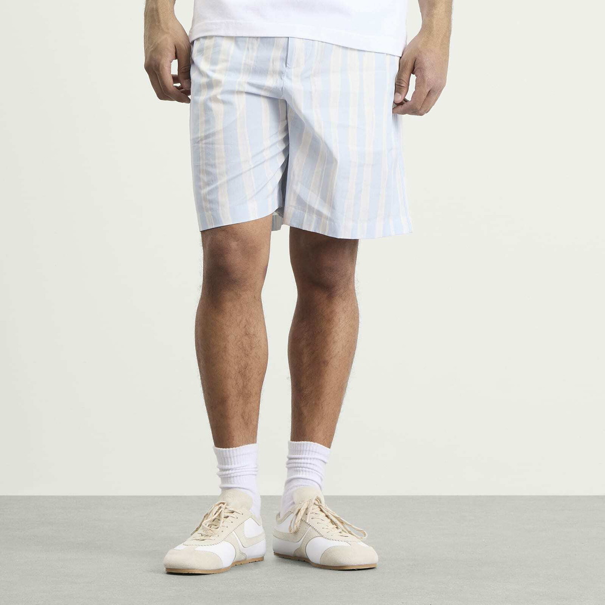 Jacquemus Men's Stripe Boxer Shorts in Blue Beige Gouache Print