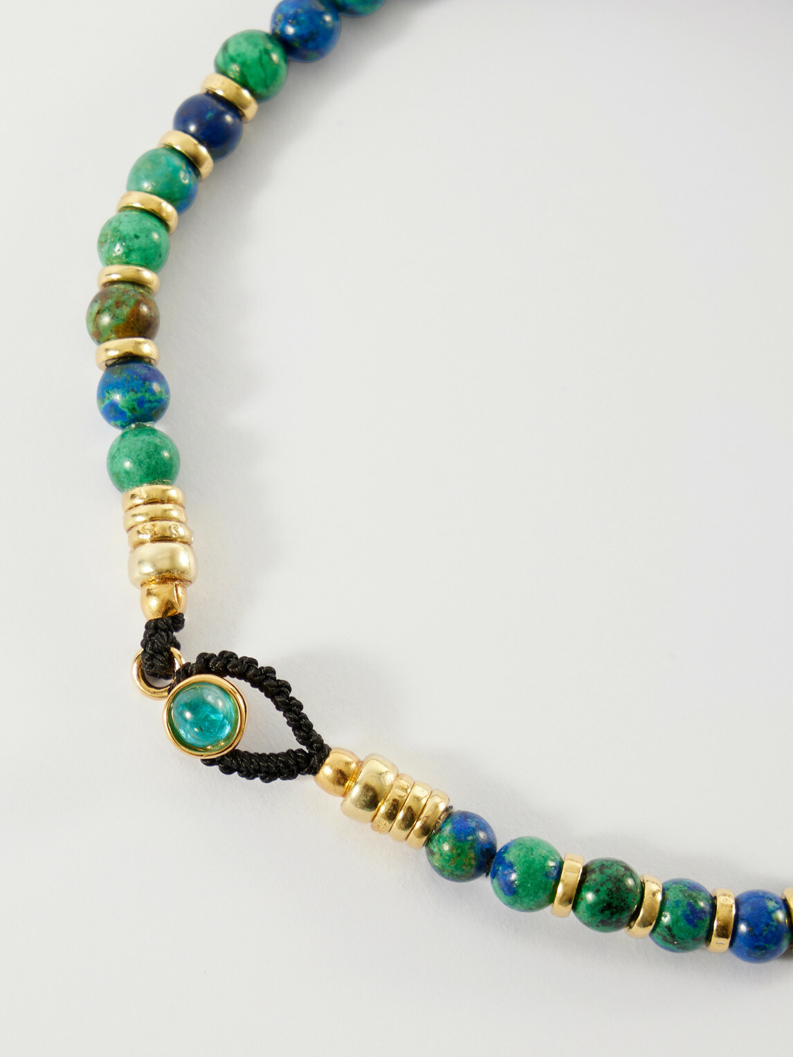 Mikia - Circle 4 Gold-Plated Sterling Silver Sapphire Beaded Bracelet - Blue