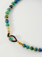 Mikia - Circle 4 Gold-Plated Sterling Silver Sapphire Beaded Bracelet - Blue