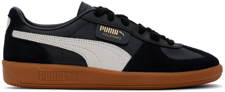 Photo: PUMA Black Palermo Leather Sneakers
