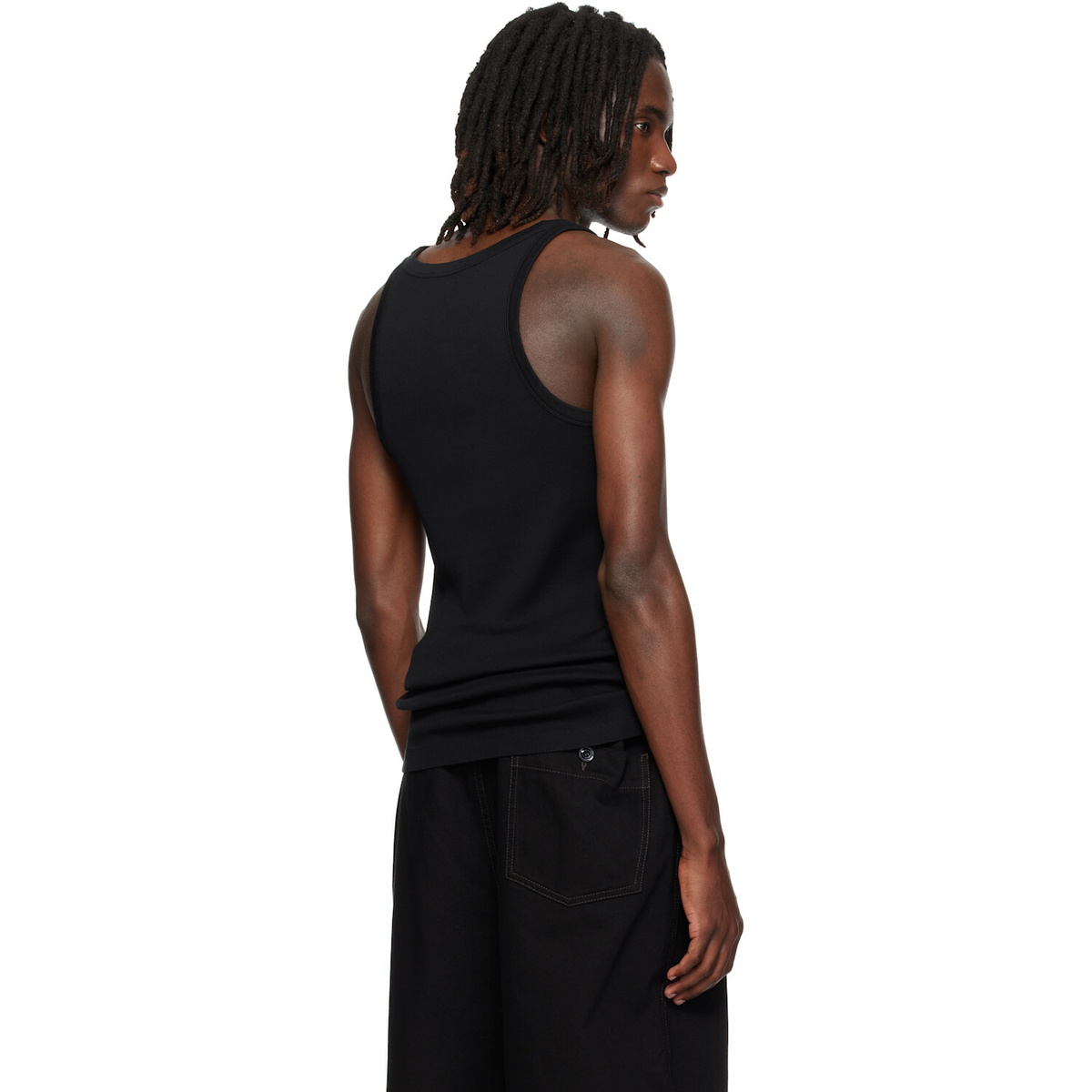LEMAIRE Black Ribbed Jersey Tank Top