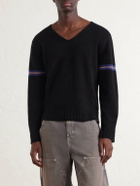 Enfants Riches Déprimés - Distressed Striped Cashmere Sweater - Black