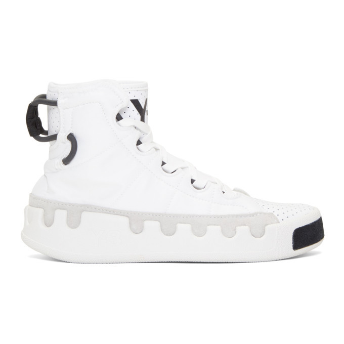 Photo: Y-3 White Kasabaru High-Top Sneakers