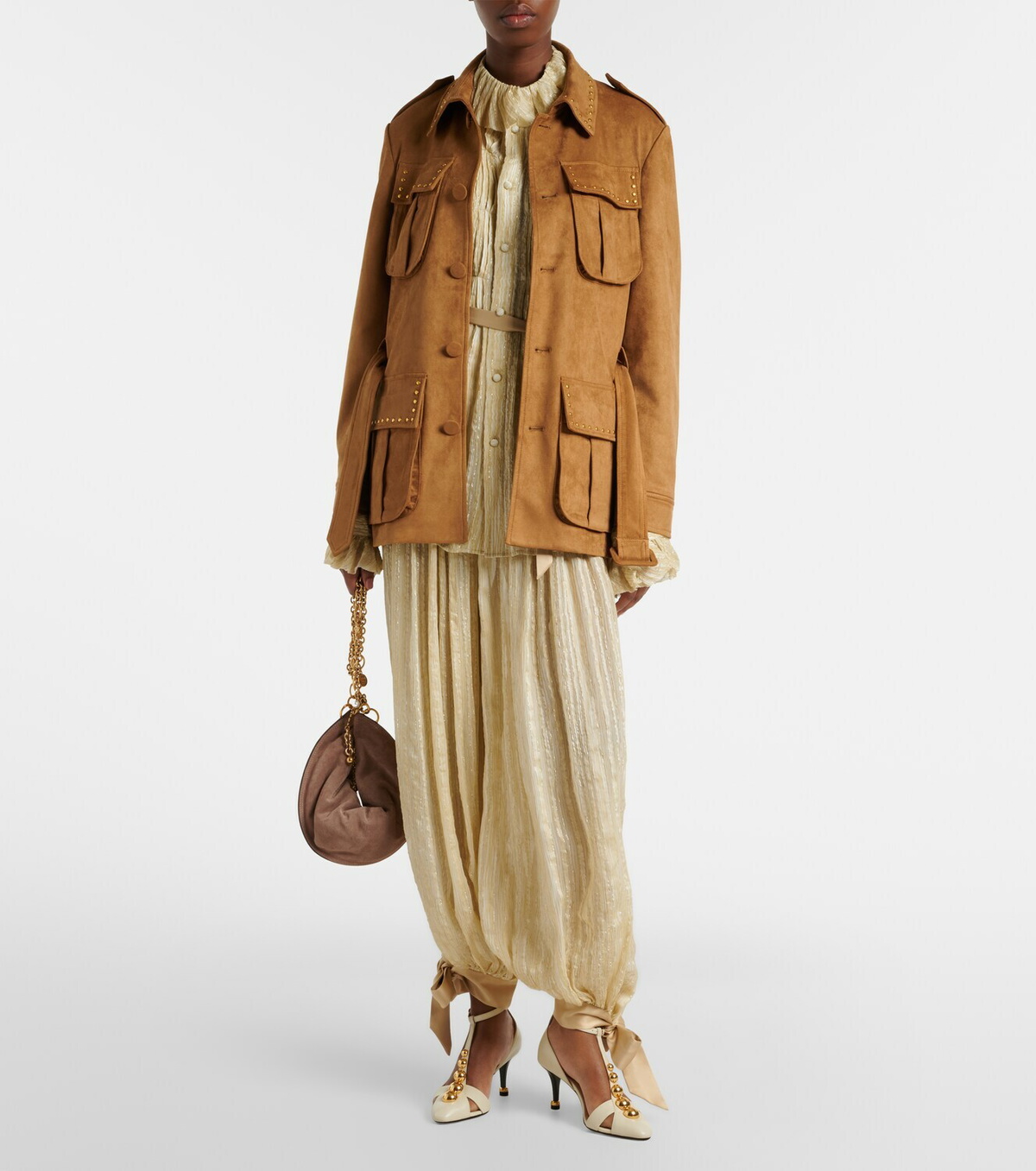Xu Zhi Studded belted field jacket