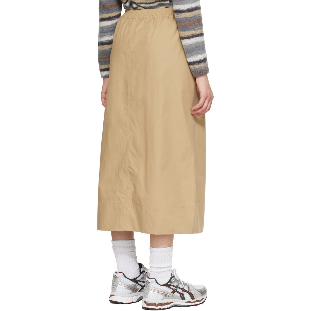 A.P.C. Beige Organic Cotton Midi Skirt
