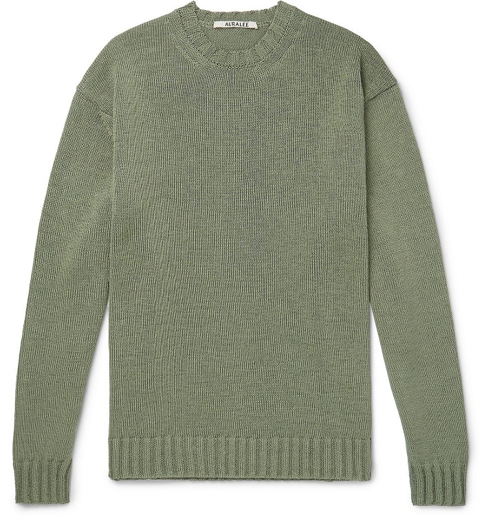 Photo: Auralee - Cotton Sweater - Green