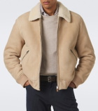 Canali Shearling-trimmed suede blouson jacket