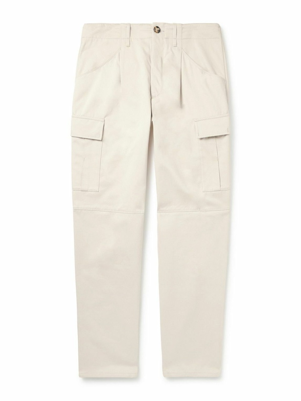 Pantalon Cargo Brunello Cucinelli - Gabardine Coton Pima Beige - Coupe Décontractée