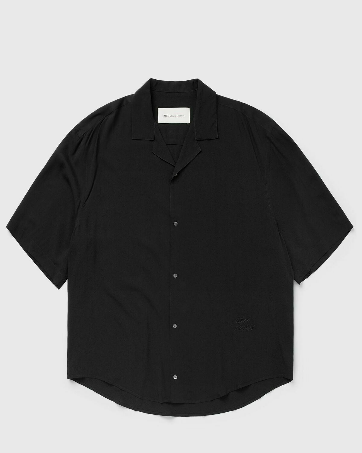 SHORT SLEEVE BOXY SHIRT WITH CAMP COLLAR AND EMBROIDERED Ami Pari