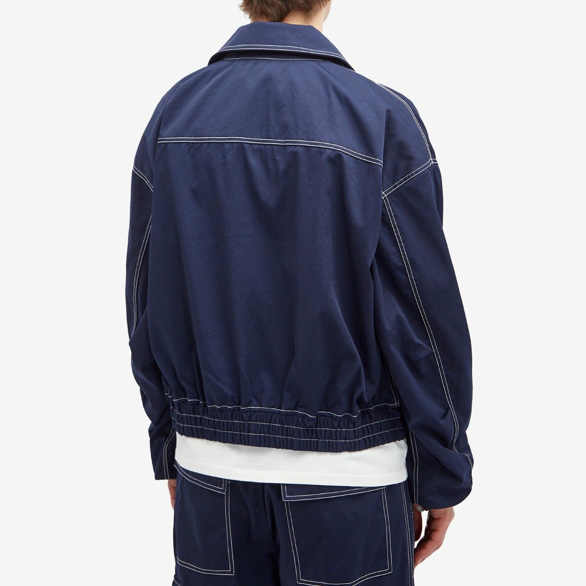 Nahmias Men's Tech Twill Bomber Jacket in Navy