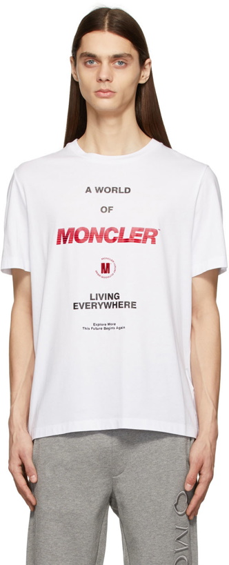 Photo: Moncler White 'Living Everywhere' T-Shirt