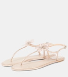 Rene Caovilla Embellished satin thong sandals
